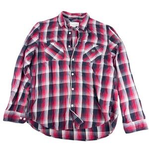Denim & Supply Ralph Lauren Flannel Shirt Mens XL Red Black Plaid Excellent